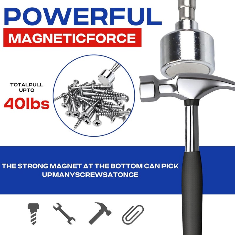 CRAFTZONE Store Telescoping Magnetic Pickup Tool with 20lb Pull Force, 30in Strong Telescopic Magnet Stick, Non-Slip Extendable Magnetic Pick Up Tools, Gifts for Men Women Birthday Father's Day - Image 4